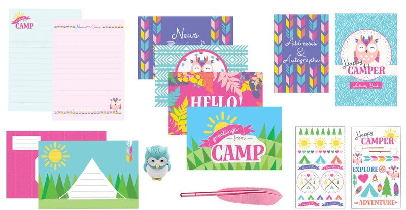 Playhouse 29-piece Happy Camper Complete Letters and Notes Stationery Tote for Kids - Image 3